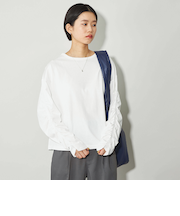 ＜CITEN＞ソデシャーリングロンT　ホワイト