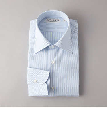 <SOVEREIGN> THOMAS MASON/トーマスメイソン キャンディストライプ セミワイドカラー シャツ