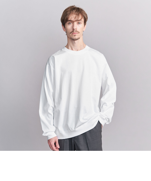 ファイン グロッシー コットン スウェットTシャツ