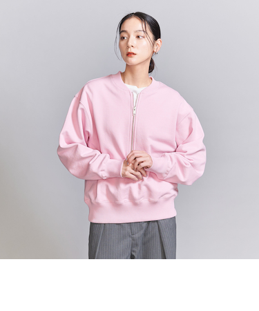 コットン裏毛 フロントジップ スウェット