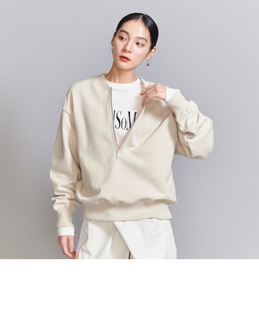 コットン裏毛 フロントジップ スウェット