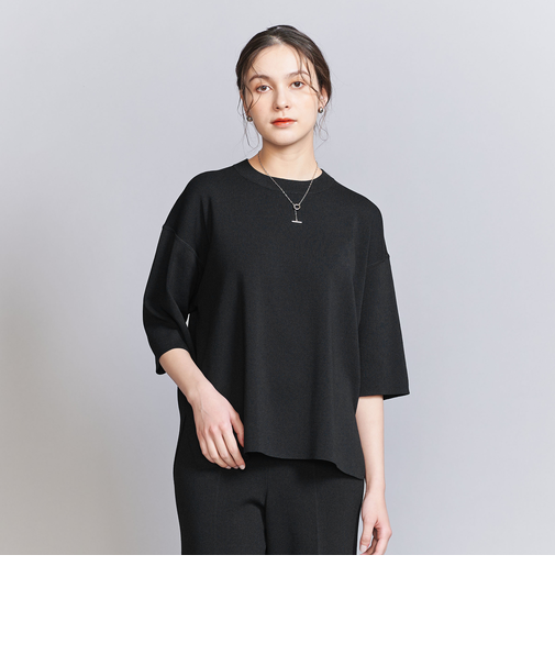 ハーフスリーブ ニットプルオーバー -ウォッシャブル-