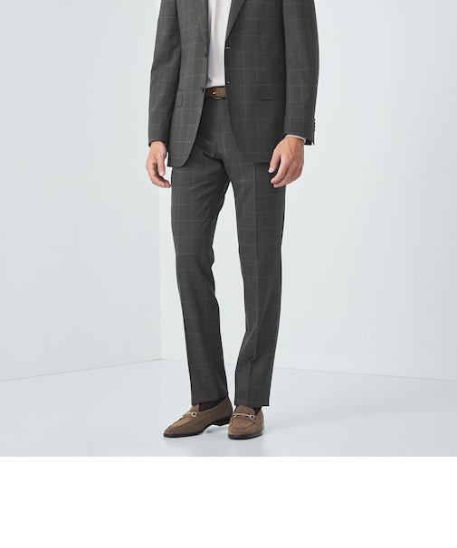 GLR CLOTH ウィンドウペイン スリム NP スーツパンツ -防シワ-