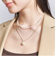 パールモチーフ2連 ネックレス -3WAY-