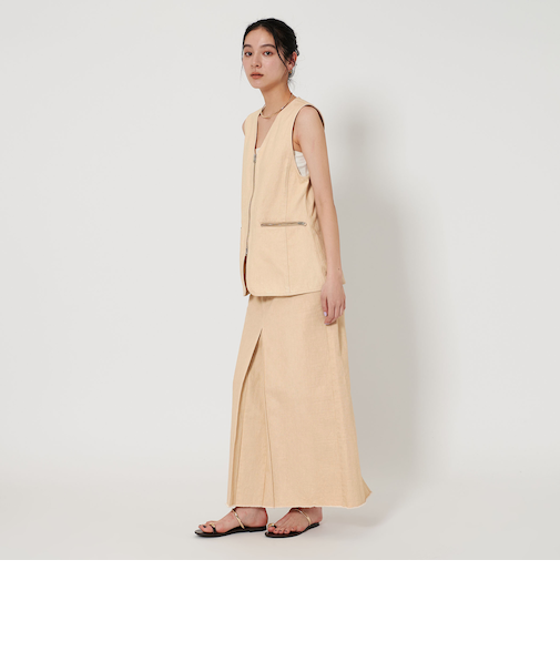 コットン ボックスタック ロングスカート