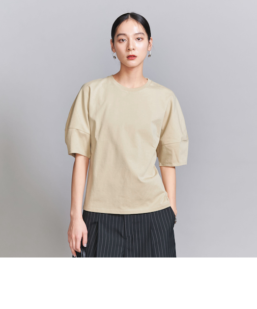 コットン カーブスリーブ 5分袖カットソー