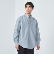 FINE BASIC オックスストレッチ ビッグ ボタンダウンシャツ -ストレッチ-