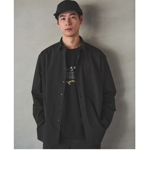 WONDER CLOTH ボックス シルエット 長袖 シャツ -ストレッチ・接触冷感・吸水速乾-