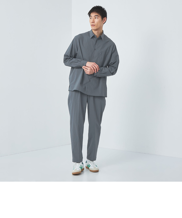 WONDER CLOTH ボックス シルエット 長袖 シャツ -ストレッチ・接触冷感・吸水速乾-