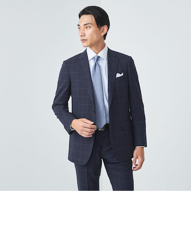 GLR CLOTH ウィンドウペイン 2B HC/RV スーツジャケット -防シワ-