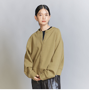 ダブルフェイス リングボタンカーディガン -ウォッシャブル-