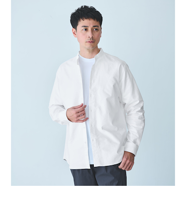 JUST fit バンドカラー オックスフォード シャツ