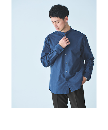 JUST fit バンドカラー オックスフォード シャツ