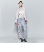 ＜6(ROKU)＞コットンウラケ ギャザーパンツ