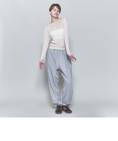 ＜6(ROKU)＞コットンウラケ ギャザーパンツ