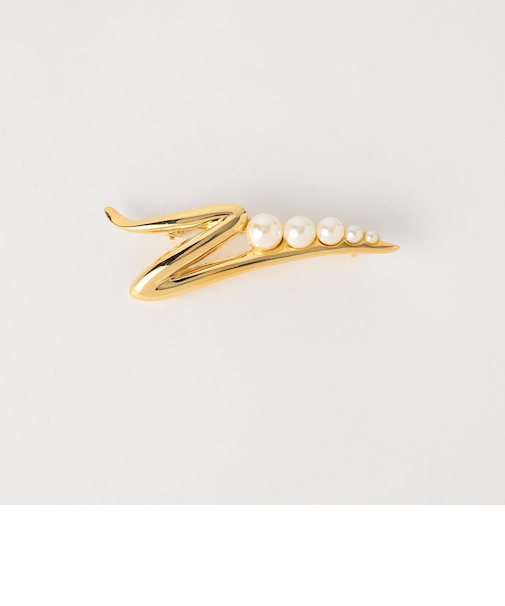 メタル×パールモチーフ ブローチ
