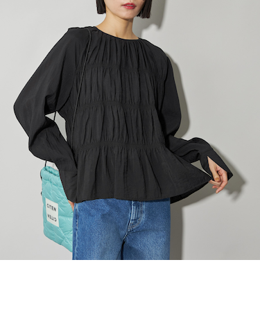 ＜CITEN＞シャーリングティアードブラウス