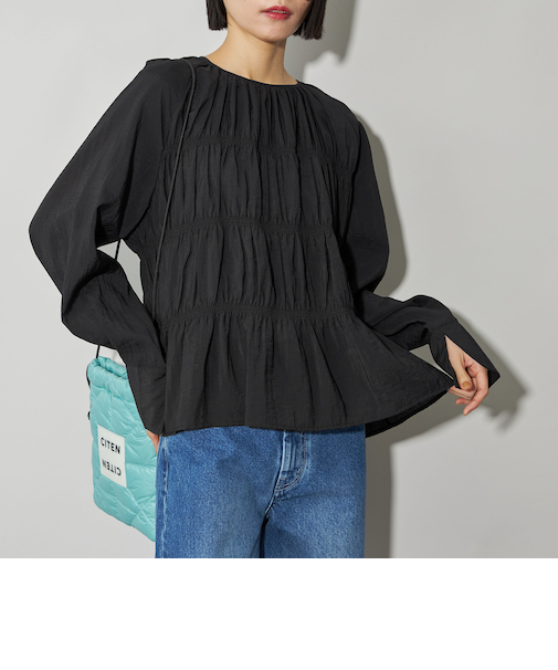 ＜CITEN＞シャーリングティアードブラウス