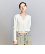 リブジップ Vネック カーディガン -ウォッシャブル-