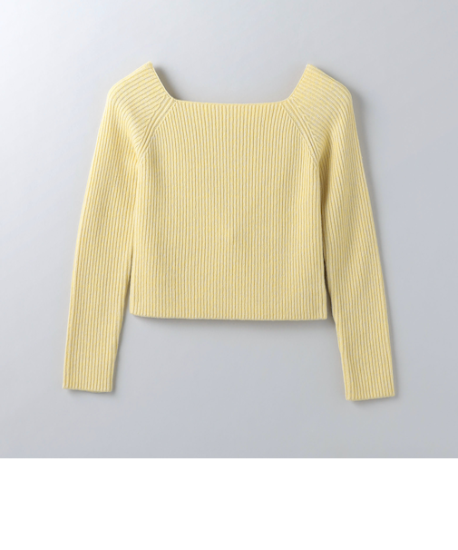 <6(ROKU)>ウールコットン オフショルダー ニット