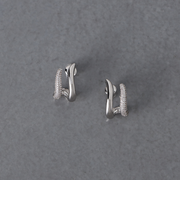 ウェーブ2ライン パヴェ ピアス