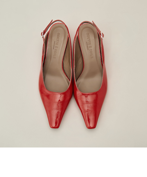 スクエアバックベルト パンプス40↓↑