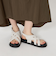 レザーライクメッシュ クロスサンダル
