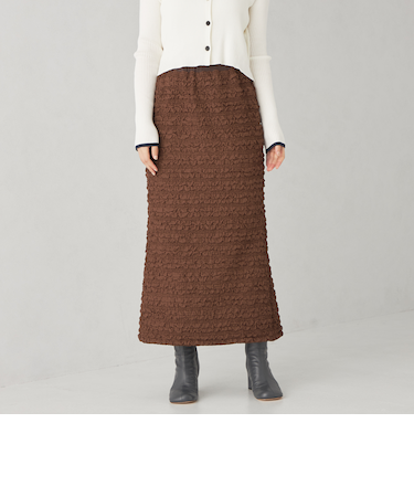 ＜EMMEL REFINES＞EM フクレジャカード カットスカート