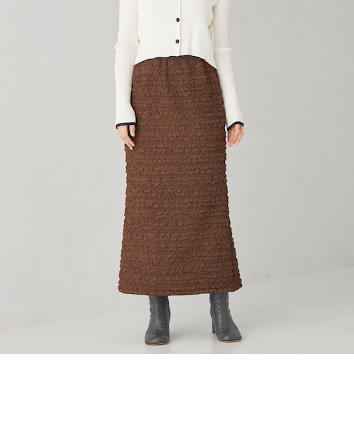 ＜EMMEL REFINES＞EM フクレジャカード カットスカート