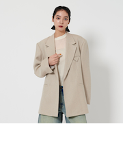 麻 オーバーサイズ ジャケット