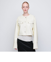 ＜AEWEN MATOPH＞レザーライク フード ブルゾン