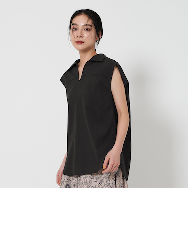 スキッパー フレンチスリーブ ブラウス