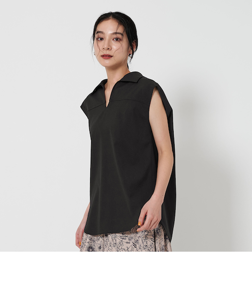 スキッパー フレンチスリーブ ブラウス