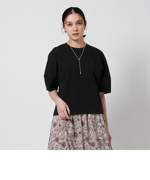 コットン カーブスリーブ 5分袖カットソー 2