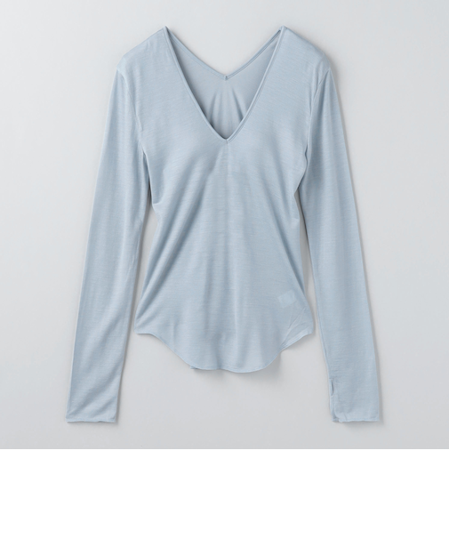 ＜6(ROKU)＞ウール テンジク Vネック パッド トップス