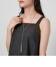 タッセル スネークチェーン スライダーネックレス