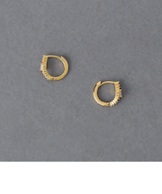 ミニ パヴェ フープピアス