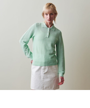 ＜Steven Alan＞メッシュ ポロカラー ニット