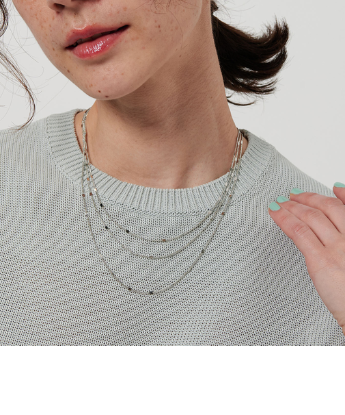 メタルドットチェーン 3連ネックレス