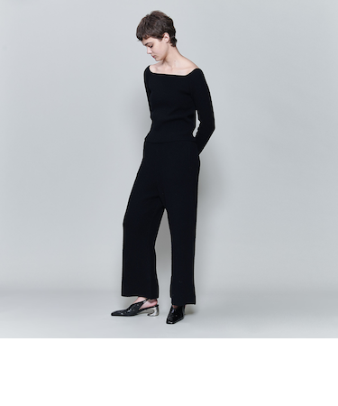 <6(ROKU)>ウールコットン ニット パンツ