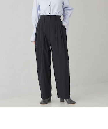 <EMMEL REFINES>EM カーブ テーパード タックパンツ