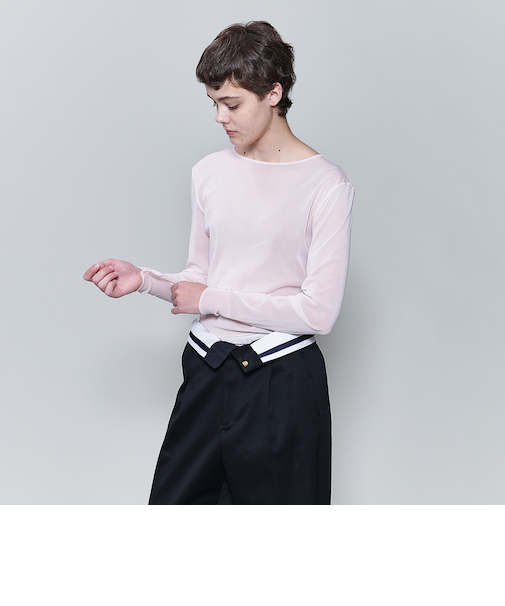 ＜6(ROKU)＞ナイロン チュール クルーネック プルオーバー 25SS