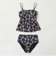 ペプラムビスチェ&ショーツ 花柄 スイムウェア / 水着