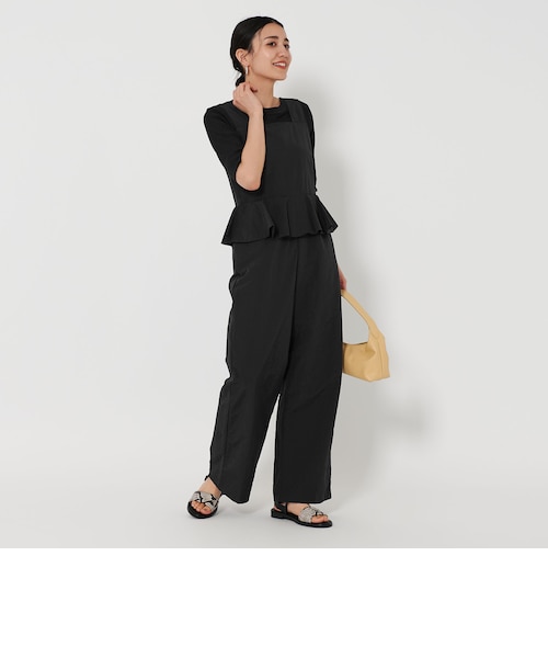 レザーライク サロペット パンツ‐ウォッシャブル‐　ユナイテッドアローズ レザーライク サロペット パンツ‐ウォッシャブル‐