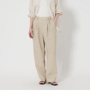 グレンチェックプリント ワイドパンツ -ウォッシャブル-