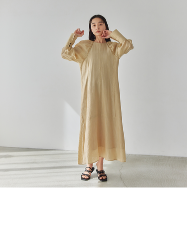 <EMMEL REFINES>EM バックリボン パフショルダー ワンピース