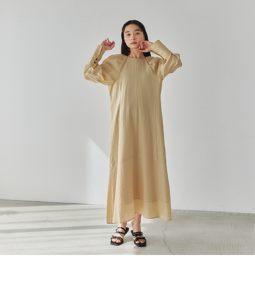 <EMMEL REFINES>EM バックリボン パフショルダー ワンピース