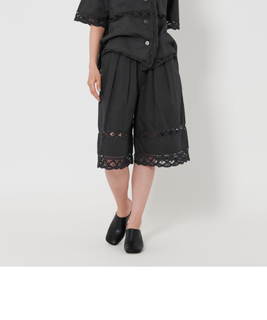 バテンレース ハーフパンツ/ダークグレー