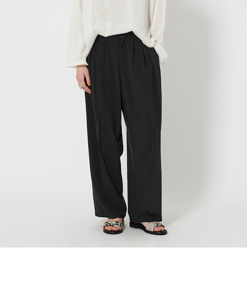 【Wardrobe DAILY MINIMAL】ランダムタック テーパードパンツ -ウォッシャブル-