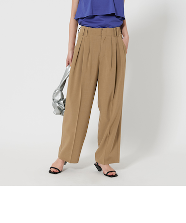 【Wardrobe DAILY MINIMAL】ランダムタック テーパードパンツ -ウォッシャブル-